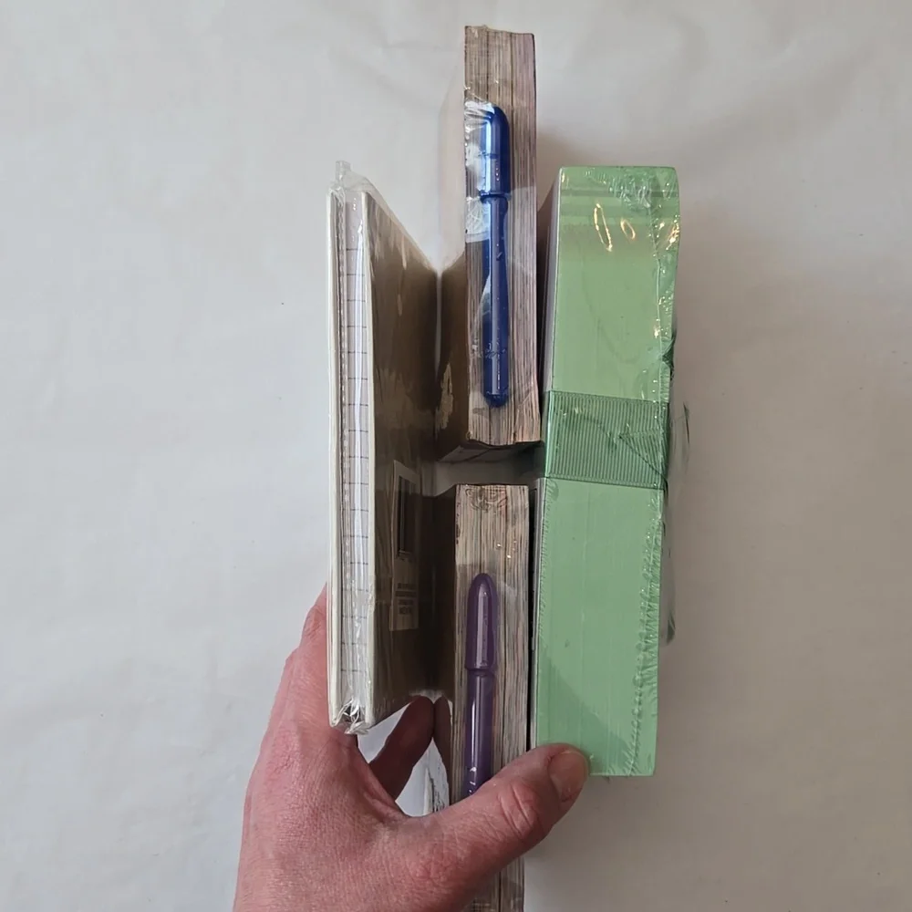 NWT 2 Vintage Pretty Paper Little Pad With Pen Sets 1 Jumbo Memo Pad 1 Mini Book